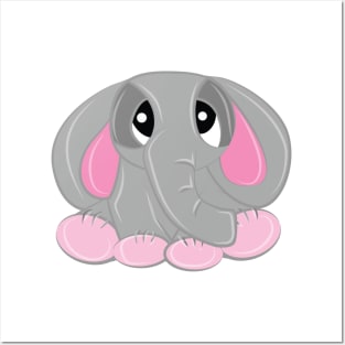 Cute Baby Elephant Posters and Art